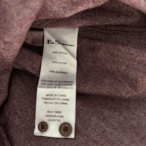Ben Sherman Port Royals Men’s Light Maroon Button Down Shirt S NWT - Picture 7 of 7